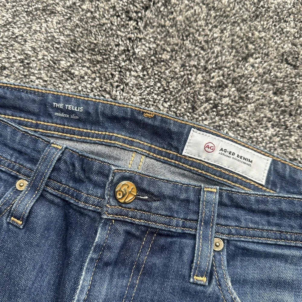 AG Adriano Goldschmied The Tellis Jeans Mens 32x32‎ Blue Slim Straight Zip Fly